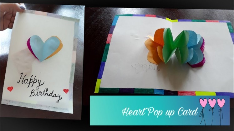 DIY Heart Pop-up Birthday Greeting Card| Step by step tutorial | Quicky Crafts