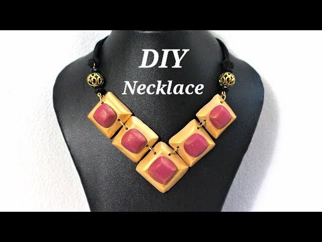 DIY How To Make Fancy Polymer Clay Necklace | Jewelry Making Tutorial
