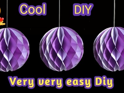 DIY | how to make honeycomb ball from origami paper | tutorial | Wall Hanging | paper craft | cas
