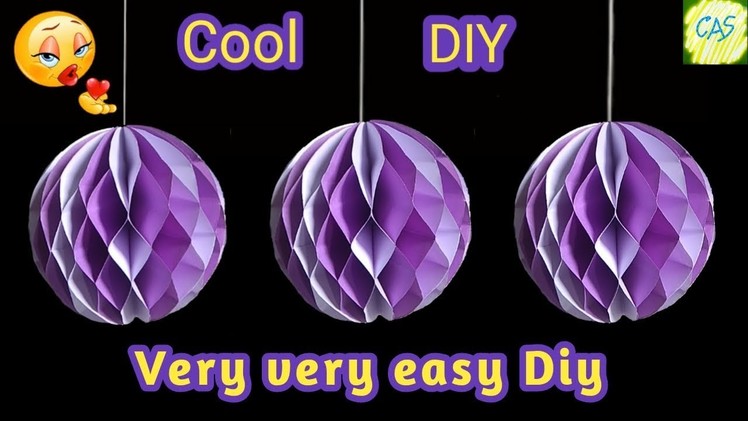 DIY | how to make honeycomb ball from origami paper | tutorial | Wall Hanging | paper craft | cas