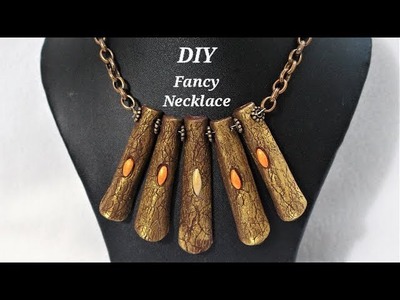 DIY   How To Make Polymer Clay Fancy Necklace | Jewelry Making Tutorial