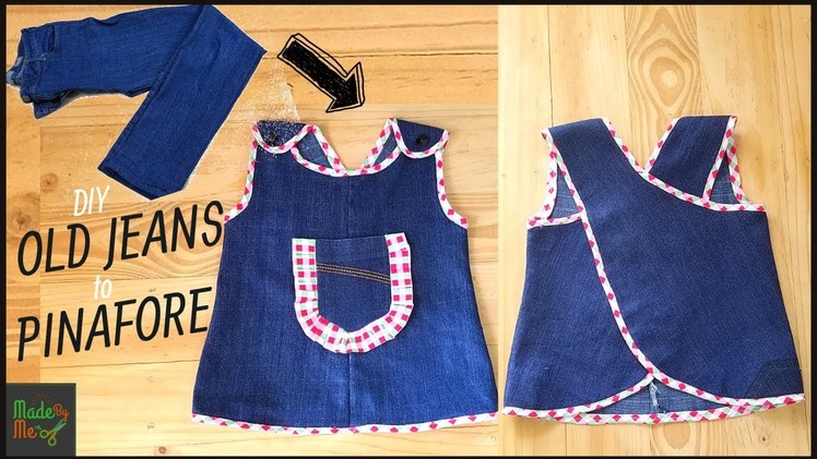DIY Old Jeans into Pinafore Baby Frock (Best Use of Old Jeans)