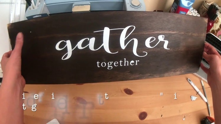 DIY Painted Wood Sign Using a Vinyl Stencil and Your Cricut!