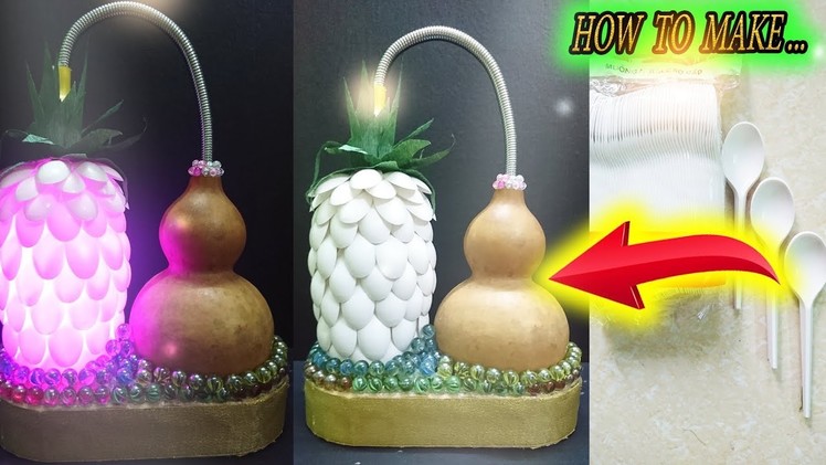 DIY Pineapple Lamp from plastic spoons – Easy to make DIY – Paper Magic Top