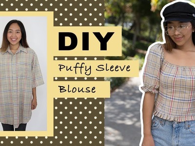 DIY Puffy Sleeve Blouse from Men's Shirt | Thrifted Transformations