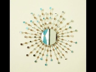 DIY Sunburst Mirror, How to make a Sunburst Mirror Wall Hanging, DIY Wall Hanging, Best out of Waste