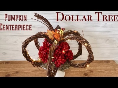 Dollar Tree DIY Rustic Pumpkin Centerpiece