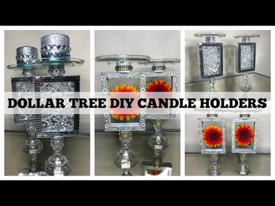 DOLLAR TREE GLAM ICE BLING AND FALL CANDLE HOLDERS | MYSTERY BOX GIVEAWAY