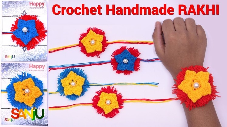 Easy and simple Crochet Rakhi in hindi | How to Make woolen rakhi at home
