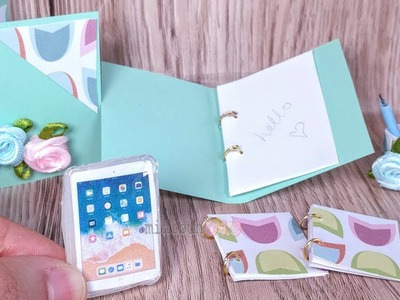 Easy DIY miniature iPad and school supplies - binders, notepads, working pencils - BACK TO SCHOOL