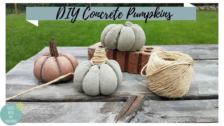 FALL DIY & DECOR CHALLENGE hosted by The DIY MOMMY. Concrete Pumpkins DIY | Cement stone pumpkin