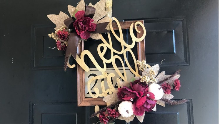 ????Fall- Diy Picture Frame Wreath || Rustic Glam || Front Door Decor || Fall Decor Idea????