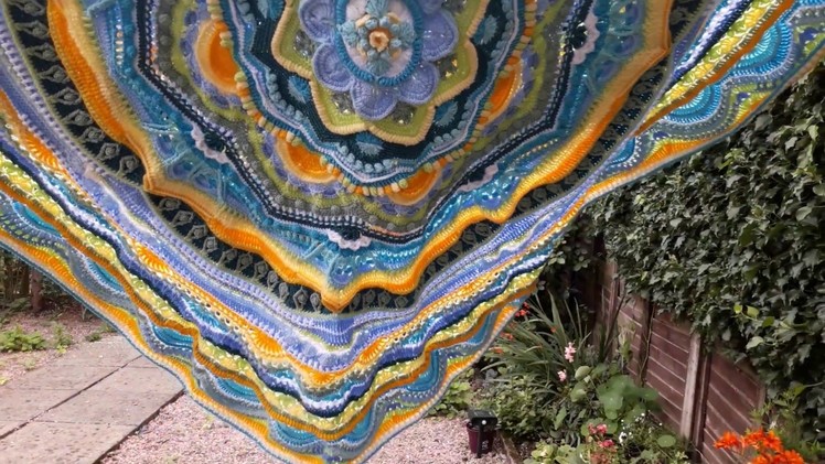 Finished Mandala Madness crochet blanket