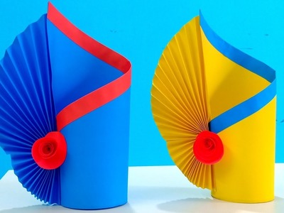 Flower Vase Making With Paper | DIY Flower Vase Tutorial | How To Make Flower Vase