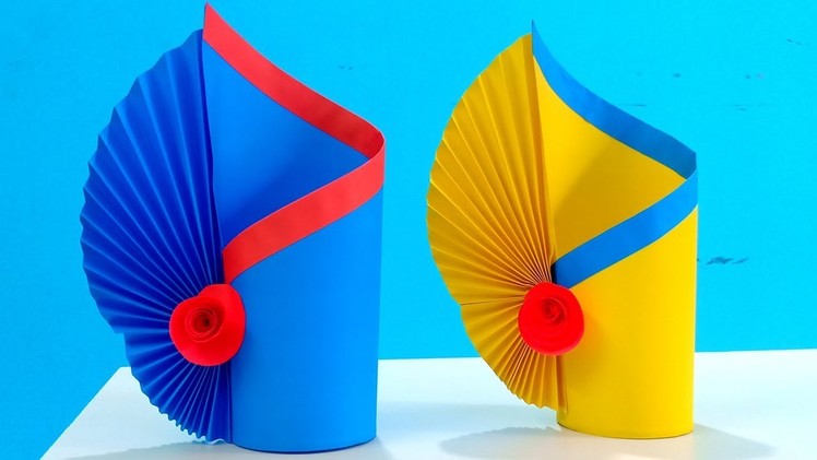 Flower Vase Making With Paper | DIY Flower Vase Tutorial | How To Make Flower Vase