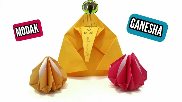 Ganesha and Modak  - Origami DIY Tutorial -923