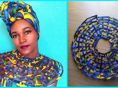 How to- Cape web necklace- Paper Method- African Print Ankara DIY