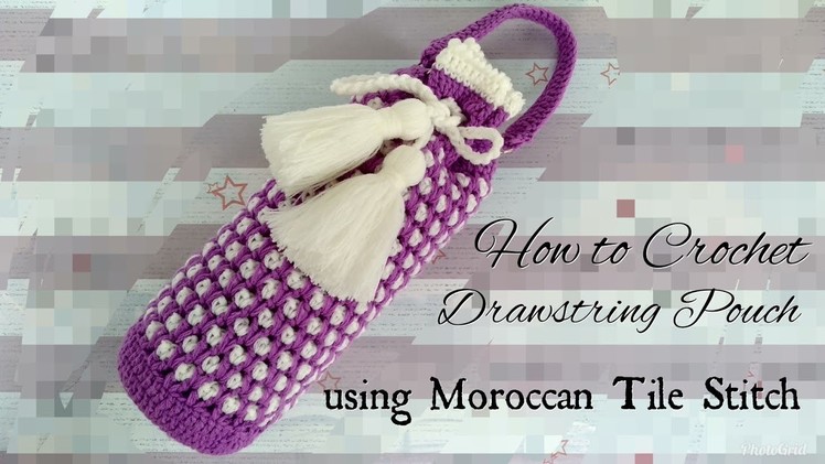How to Crochet a Drawstring Pouch (Morrocan Tile Stitch)
