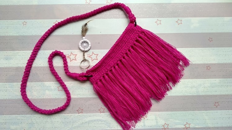 How to Crochet a Sling Bag with Fringes