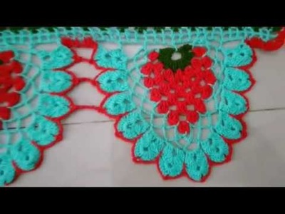 How to crochet new strawberry design door hanging Toran.in marathi.English Subtitles तोरण प्रकार 23