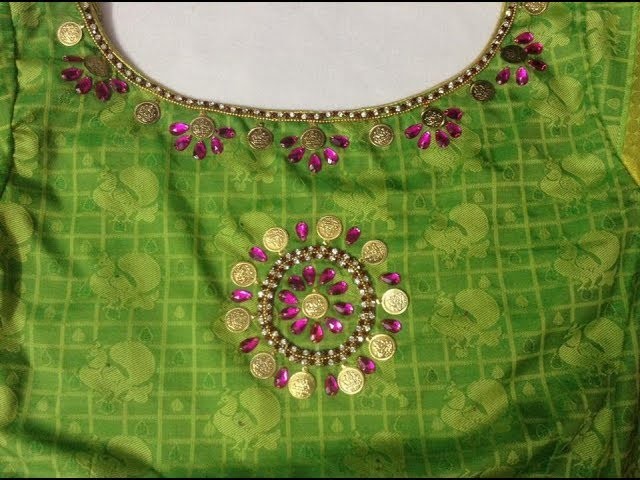 How to design a boat neck pattu blouse.tutorials.DIY.at home.with Lakshmi KASU.2018.