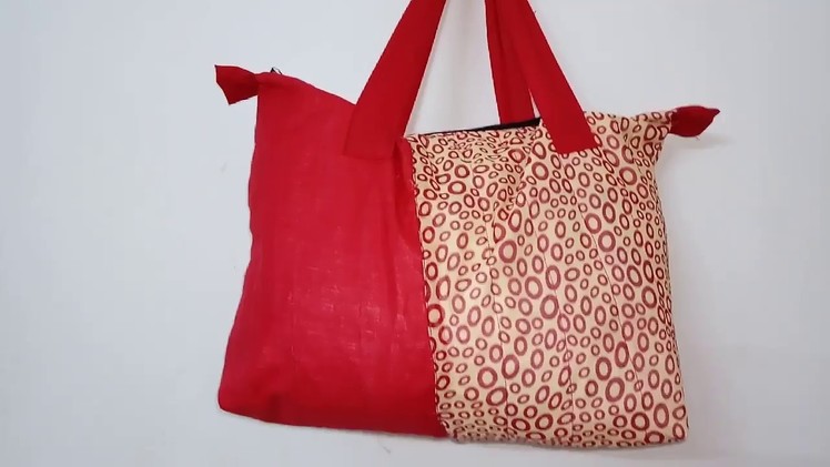 How to make cloth bag at home.easy tutorial.diy bag in Hindi step by step from old cloths.best from