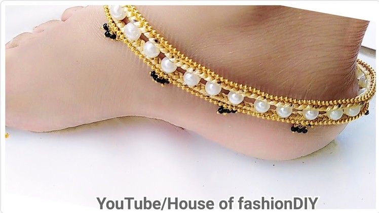 How To Make Silk Thread Anklet At Home. !