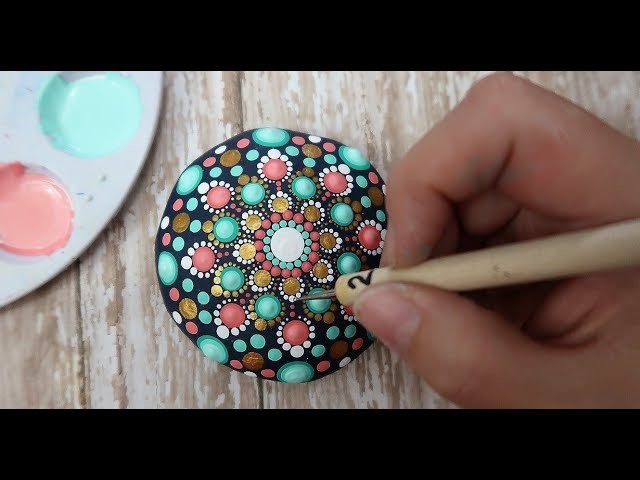 How To Paint Dot Mandalas VERY BEGINNERS STONE Handmade stone Step by Step Tutorial