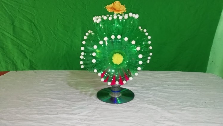 Make Beautiful Flower with plastic || DIY:New Design Woolen Guldasta || Empty plastic bottle flower