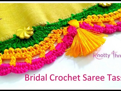 New Crochet Saree Kuchu |  Bridal Saree Kuchu | Design 1.10 - Series 2 | www.knottythreadz.com