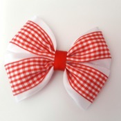 Pair Handmade red gingham shool bows for girls alligator clip hair accessories
