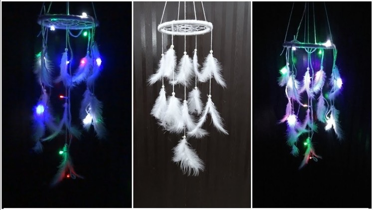 Paper Crafts(Diwali Decoration Ideas): DIY Dream catcher with Multicoloured Lights