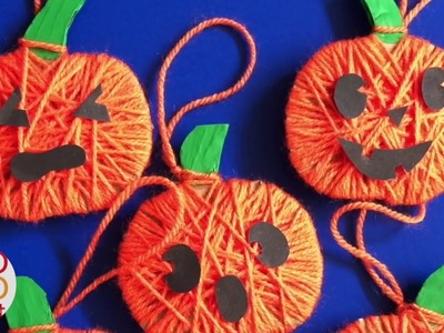 Reversible Halloween & Thanksgiving Pumpkin DIY! 2 for 1 Yarn Wrapped Pumpkins