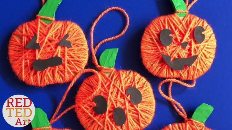 Reversible Halloween & Thanksgiving Pumpkin DIY! 2 for 1 Yarn Wrapped Pumpkins