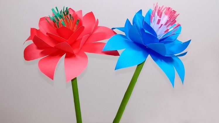 Stick Flower: Pretty Stick Paper Flowers Making Ideas for Home| DIY Flower |Jarine's Crafty Creation