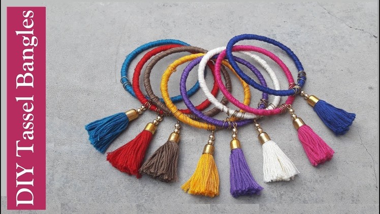 Tassel bangles.How to make thread bangles at home easy.Creation&you