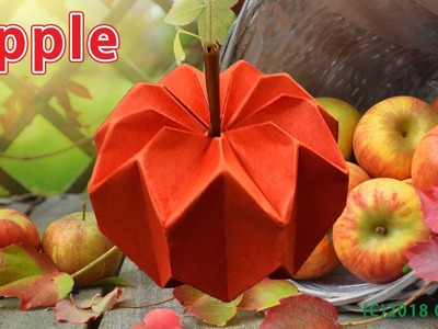 【折り紙 作り方】りんご ~立体.果物~｜3D Paper Apple.DIY-Tutorial