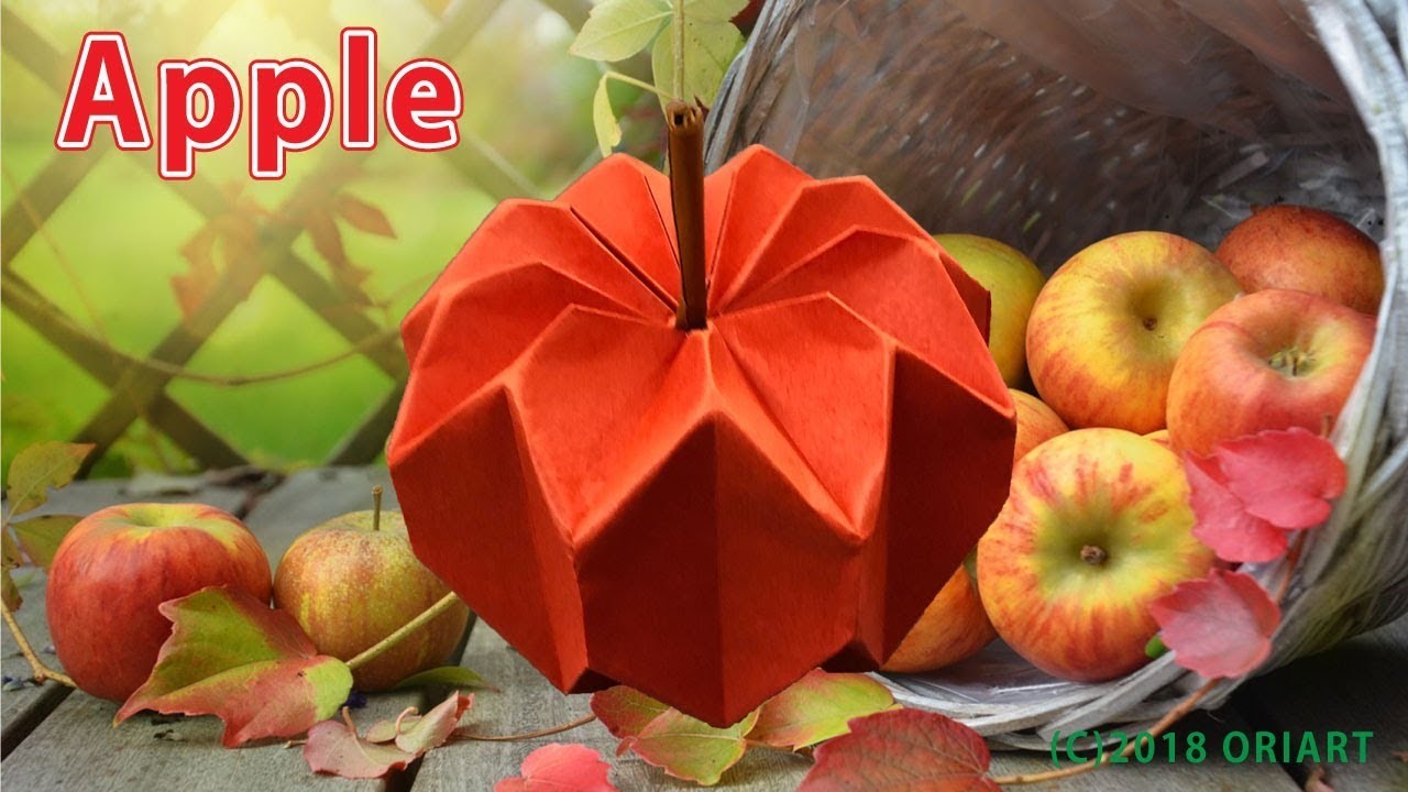 折り紙 作り方 りんご 立体 果物 3d Paper Apple Diy Tutorial