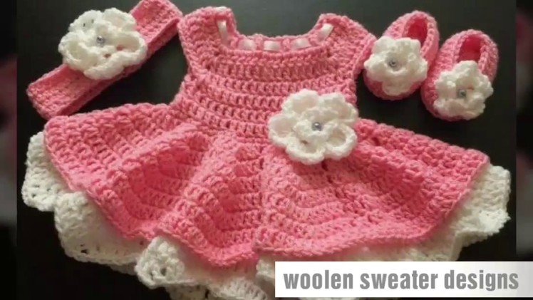 Woolen sweater designs - woolen frock for baby girl | handmade sweater design