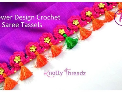 Bridal Saree Kuchu | Crochet Saree Tassels | www.knottythreadz.com #sareekuchu #crochet #bridalsaree