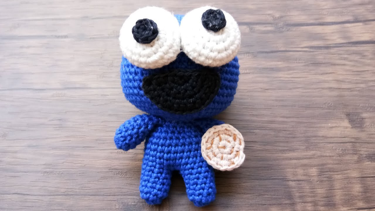 COOKIE MONSTER BIG FACE AMIGURUMI CROCHET TUTORIAL