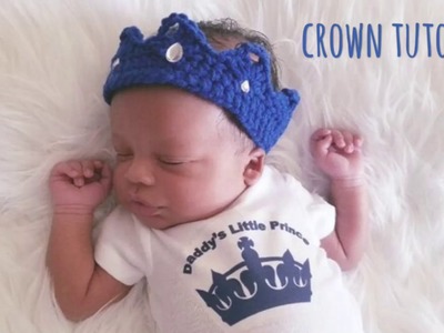 Crochet Crown Tutorial (Newborn Prince Crown); Sold by Crochettopsbyss