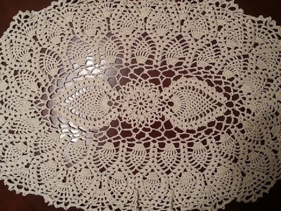 Crochet Doily - Oval Pineapple Doily Part 2