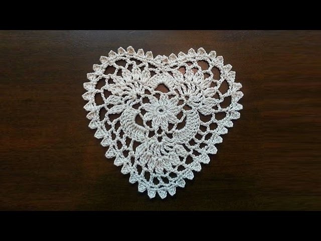 Crochet Heart Mini Doily Part 2 - Final Part