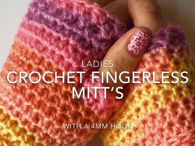 Crochet Ladies Fingerless Mitt's