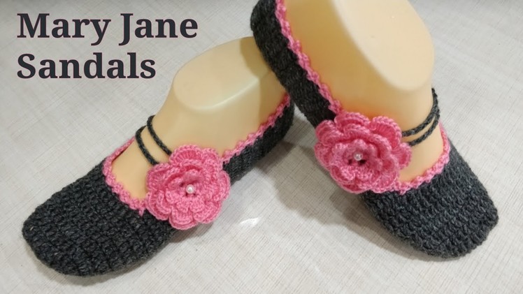 Crochet Mary Jane Slippers. Booties. Sandals How To Crochet Perfect Shaped Sandals