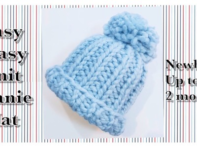 Easy peasy knit newborn baby hat for Beginners by Crochet for Baby #153