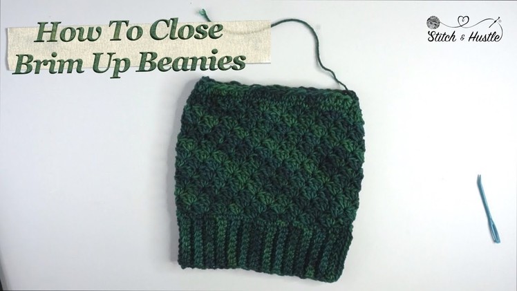 How To Close A Brim Up Crochet Beanie