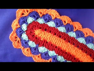 How to crochet Ovel shape tablemat.tutorial in marathi.English subtitles.रुमाल प्रकार 18.part 2