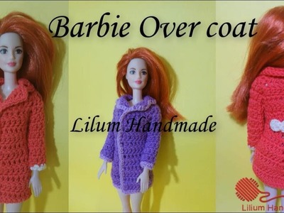 How to crochet overcoat for barbie tutorial (left hand) palto